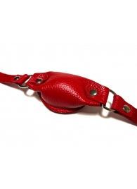 Красный кожаный кляп на ремешках с пряжкой - БДСМ Арсенал - купить с доставкой в Тюмени