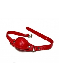 Красный кожаный кляп на ремешках с пряжкой - БДСМ Арсенал - купить с доставкой в Тюмени