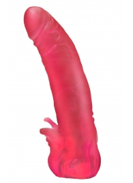 Розовая насадка для страпона с клиторальными лепестками - 18,5 см. - LOVETOY (А-Полимер) - купить с доставкой в Тюмени