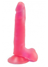 Розовый фаллоимитатор с удлинённой мошонкой - 16,5 см. - LOVETOY (А-Полимер)