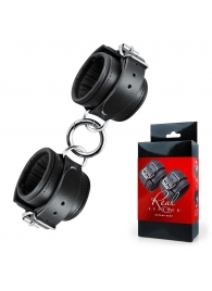 Черные широкие кожаные наручники - Notabu - купить с доставкой в Тюмени