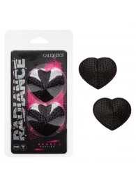 Черные пэстисы в форме сердечек Heart Pasties - California Exotic Novelties - купить с доставкой в Тюмени