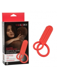 Красное эрекционное кольцо Silicone Rechargeable Vertical Dual Enhancer - California Exotic Novelties - в Тюмени купить с доставкой