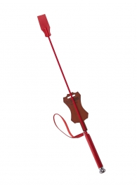 Красный стек с кожаной ручкой - 70 см. - Sitabella - купить с доставкой в Тюмени