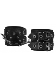 Чёрные наручники из кожи - Sitabella - купить с доставкой в Тюмени