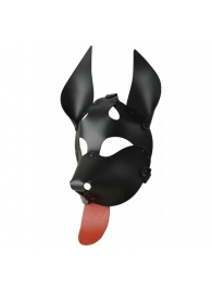 Черная кожаная маска  Дог  с красным языком - Sitabella - купить с доставкой в Тюмени