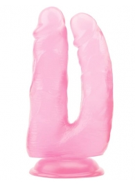 Розовый анально-вагинальный фаллоимитатор 14 Inch Dildo - 18 см. - Chisa