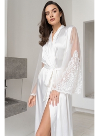 Длинный шелковый халат Marjory с широкими полупрозрачными рукавами - Mia-Amore купить с доставкой
