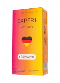 Презервативы EXPERT Hot Love с разогревающим эффектом - 12 шт.(+3 в подарок) - Expert - купить с доставкой в Тюмени