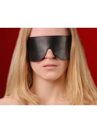 Чёрная широкая кожаная маска на глаза - Sitabella - купить с доставкой в Тюмени