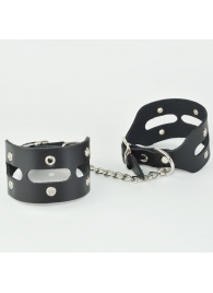 Черные кожаные наручники   Лира - Sitabella - купить с доставкой в Тюмени