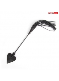 Черный двусторонний стек с наконечником-сердечком - 53 см. - Notabu - купить с доставкой в Тюмени