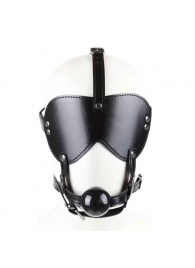 Черная маска-шоры с регулируемыми ремешками и кляпом-шариком - Notabu - купить с доставкой в Тюмени