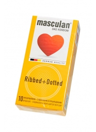 Презервативы с колечками и пупырышками Masculan Ribbed+Dotted - 10 шт. - Masculan - купить с доставкой в Тюмени
