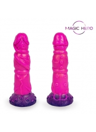 Розовый рельефный фантазийный фаллоимитатор - 20 см. - Bior toys - купить с доставкой в Тюмени