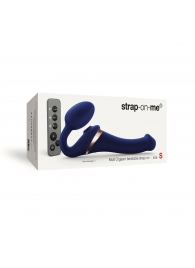Синий безремневой страпон Multi Orgasm Size S с клиторальной стимуляцией - Strap-on-me - купить с доставкой в Тюмени