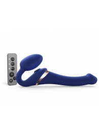 Синий безремневой страпон Multi Orgasm Size S с клиторальной стимуляцией - Strap-on-me - купить с доставкой в Тюмени