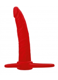 Красная насадка на пенис для двойного проникновения Black Red - 16,5 см. - ToyFa - купить с доставкой в Тюмени
