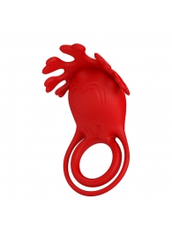 Красное эрекционное кольцо с вибрацией Ruben - Baile - в Тюмени купить с доставкой