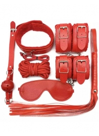 Большой БДСМ-набор из 7 предметов в красном цвете - Eroticon - купить с доставкой в Тюмени