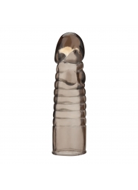 Дымчатая насадка-удлинитель Ribbed Realistic Penis Enhancing Sleeve Extension - 15,2 см. - BlueLine - в Тюмени купить с доставкой