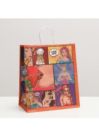 Подарочный крафтовый пакет Pop Art» - 32х19,5х37 см. - Сима-Ленд - купить с доставкой в Тюмени