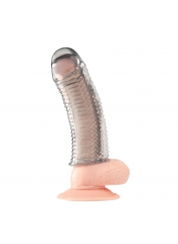 Текстурированная насадка на пенис Clear Textured Penis Enhancing Sleeve Extension - 16,5 см. - BlueLine - в Тюмени купить с доставкой