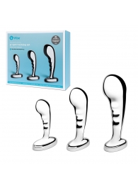 Набор из 3 стальных стимуляторов простаты Stainless Steel P-spot Training Set - b-Vibe - в Тюмени купить с доставкой