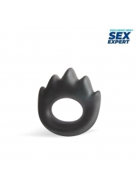 Черное эрекционное кольцо в форме пламени - Sex Expert - в Тюмени купить с доставкой