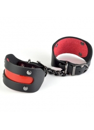 Чёрные наручники с красной вставкой «Пятница» - Sitabella - купить с доставкой в Тюмени