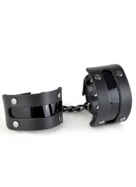 Чёрные наручники с вставкой «Пятница» - Sitabella - купить с доставкой в Тюмени