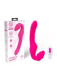 Розовый безремневой страпон на радиоуправлении Strapless Together - 22 см. - Together Toy - купить с доставкой в Тюмени