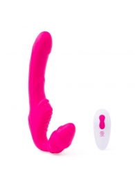 Розовый безремневой страпон на радиоуправлении Strapless Together - 22 см. - Together Toy - купить с доставкой в Тюмени