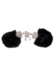 Черные меховые наручники Love Cuffs Black - Orion - купить с доставкой в Тюмени