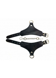 Черные гладкие кожаные наручники Black Phoenix - БДСМ Арсенал - купить с доставкой в Тюмени