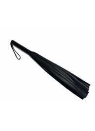Черная многохвостовая плеть из мягкой кожи - 57 см. - БДСМ Арсенал - купить с доставкой в Тюмени