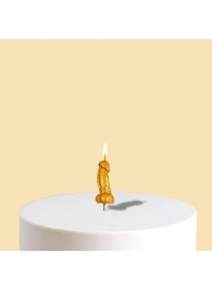 Золотистая свеча для торта в виде фаллоса - 4,5 см. - Сима-Ленд - купить с доставкой в Тюмени