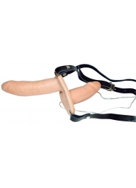 Телесный женский страпон с вагинальной пробкой Strap-On Duo - 15 см. - Orion - купить с доставкой в Тюмени