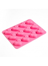 Ярко-розовая силиконовая форма для льда с фаллосами - Сима-Ленд - купить с доставкой в Тюмени