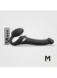 Черный безремневой страпон Multi Orgasm Size M с клиторальной стимуляцией - Strap-on-me - купить с доставкой в Тюмени