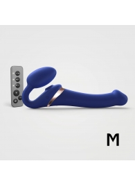 Синий безремневой страпон Multi Orgasm Size M с клиторальной стимуляцией - Strap-on-me - купить с доставкой в Тюмени