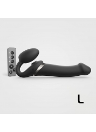 Черный безремневой страпон Multi Orgasm Size L с клиторальной стимуляцией - Strap-on-me - купить с доставкой в Тюмени