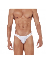 Сексуальные белые трусы-тонги в полоску Sainted Thong - Clever Masculine Underwear купить с доставкой