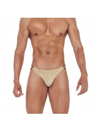 Золотистые мужские трусы-тонги с пряжками Flashing Thong - Clever Masculine Underwear купить с доставкой