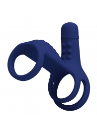 Синяя вибронасадка на пенис Vibrating Penis Sling - Baile - в Тюмени купить с доставкой