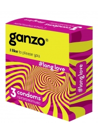 Презервативы с анестетиком для продления удовольствия Ganzo Long Love - 3 шт. - Ganzo - купить с доставкой в Тюмени