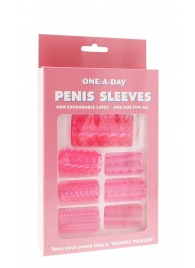 Набор из 7 розовых насадок на пенис ONE-A-DAY PENIS SLEEVES PINK - Seven Creations - в Тюмени купить с доставкой