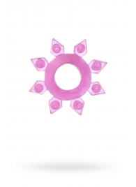 Розовое гелевое эрекционное кольцо-звезда - Toyfa Basic - в Тюмени купить с доставкой