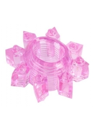 Розовое гелевое эрекционное кольцо-звезда - Toyfa Basic - в Тюмени купить с доставкой