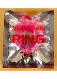 Толстое розовое эрекционное кольцо с вибратором - Toyfa Basic - в Тюмени купить с доставкой